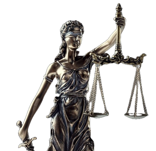 Lady Justice statue holding scales and sword, symbol of law, fairness, and justice