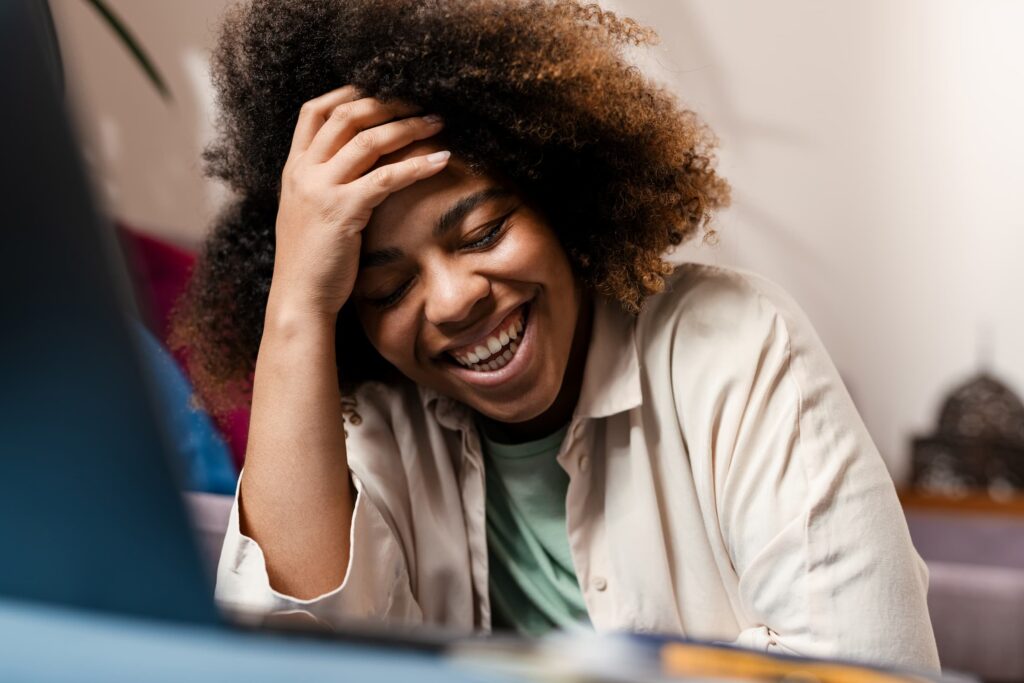Smiling woman feeling relieved after clearing criminal record in Arizona
