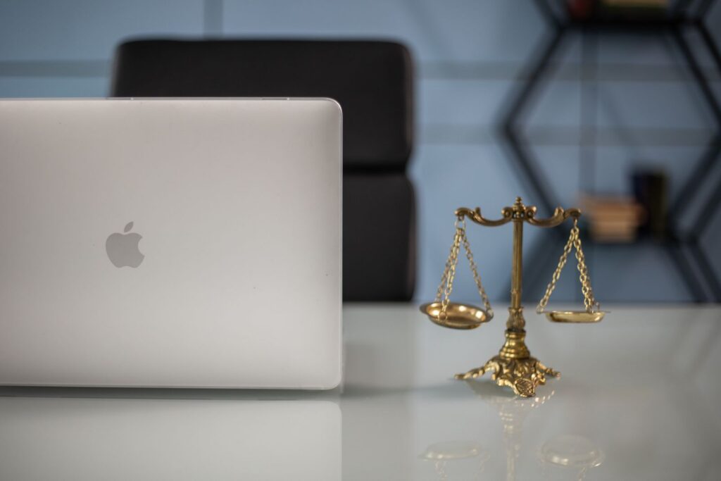 Laptop Scales Justice